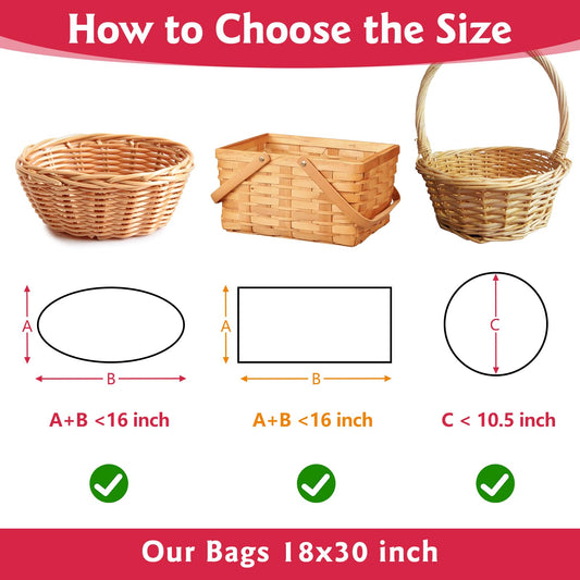 15 Pcs Large Cellophane Bags 30x40 inch Cellophane Wrap Clear Gift Bags for Gift Baskets