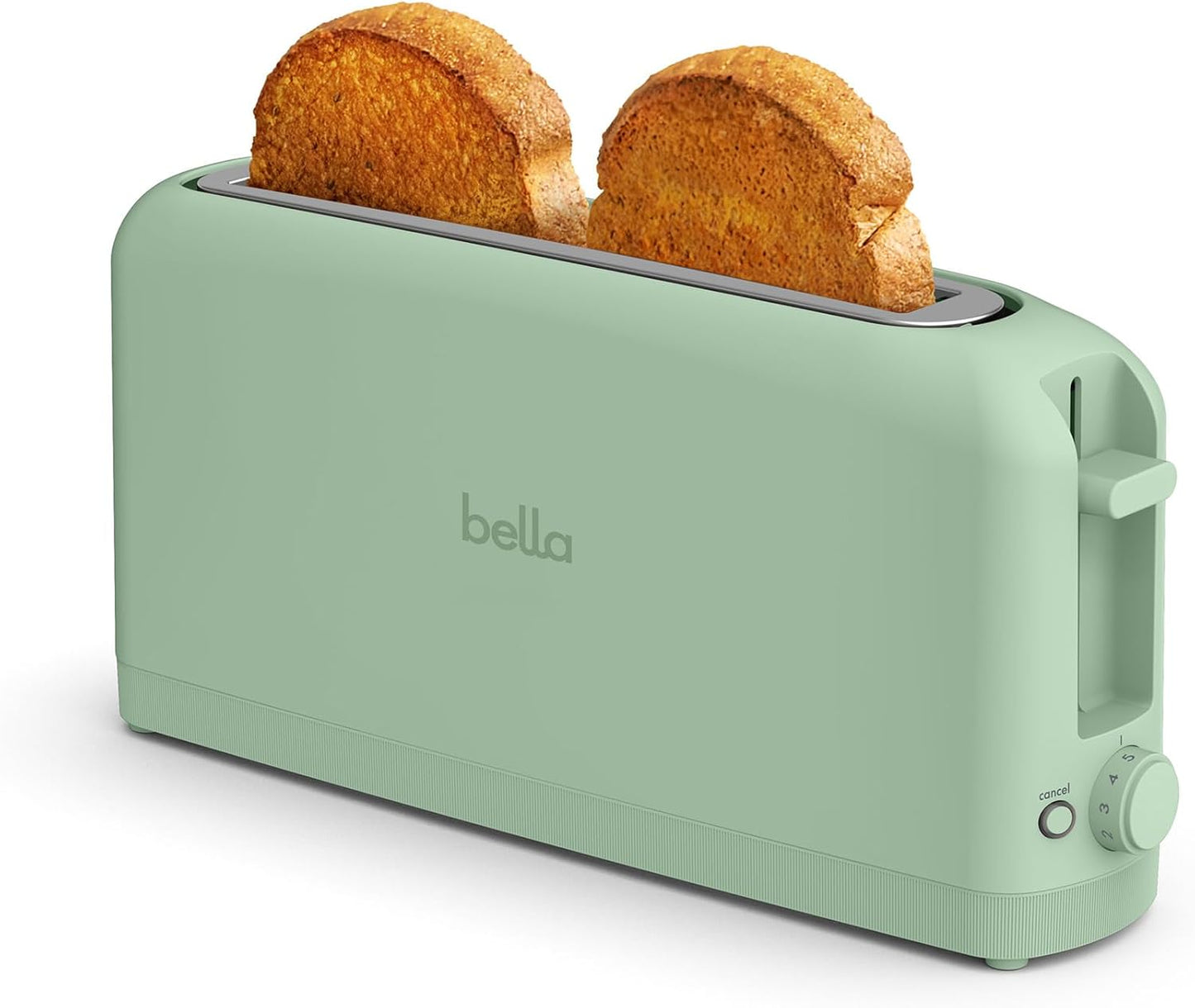 bella Fits-Anywhere™ Slim Toaster, 2 Slice Extra Long & Wide Slot, Oatmilk