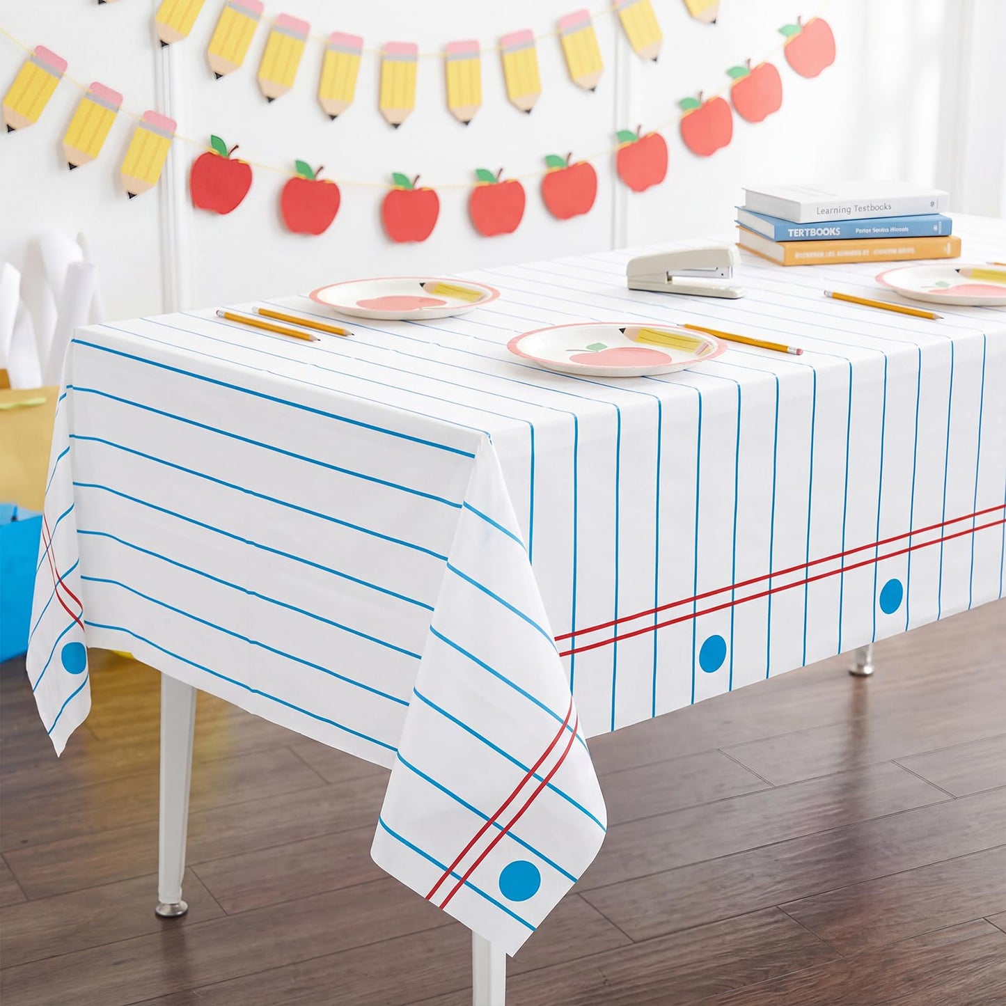 4 Pack Wood Grain Plastic Tablecloth, 54 x 108in Disposable Rectangle Waterproof Table Cover