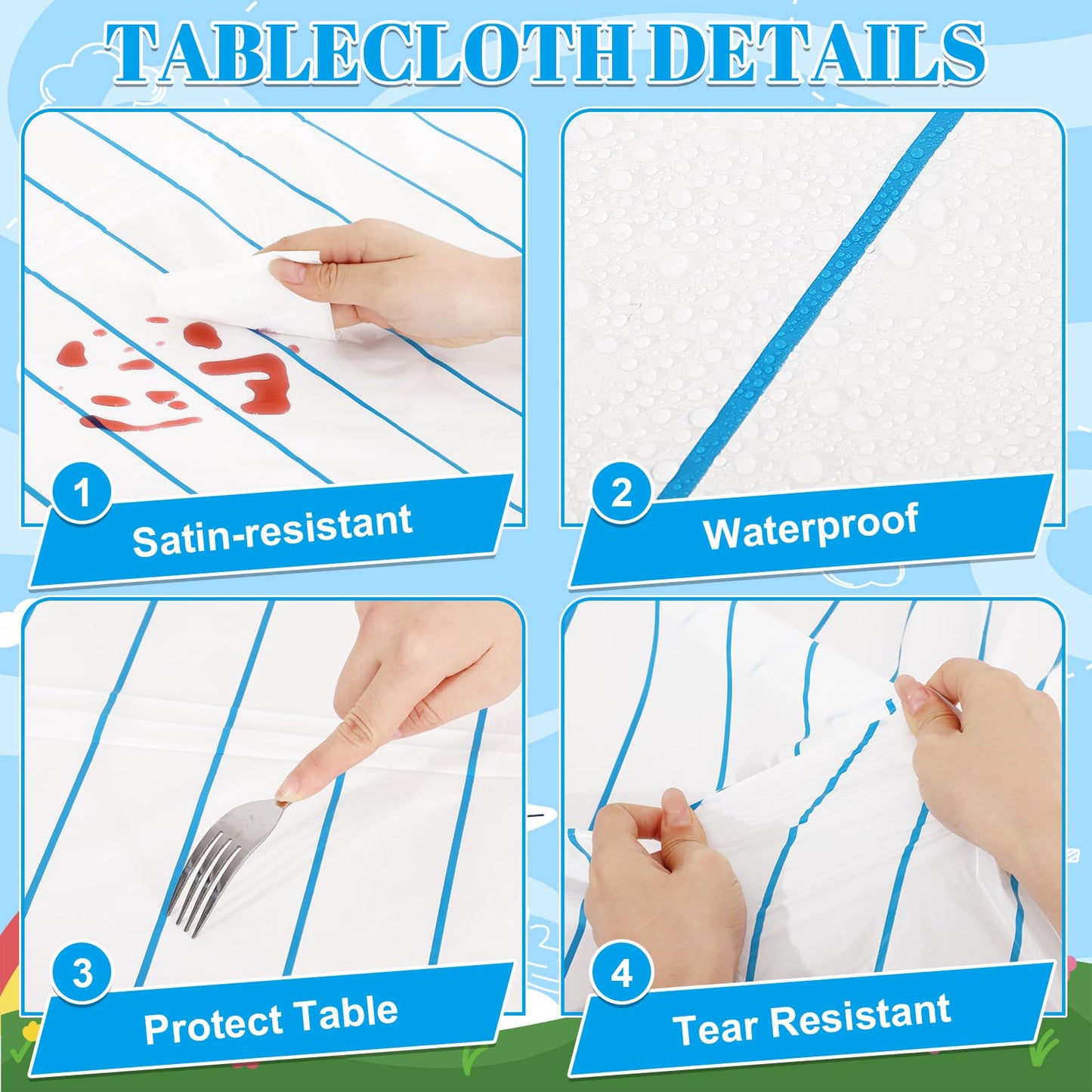 4 Pack Wood Grain Plastic Tablecloth, 54 x 108in Disposable Rectangle Waterproof Table Cover