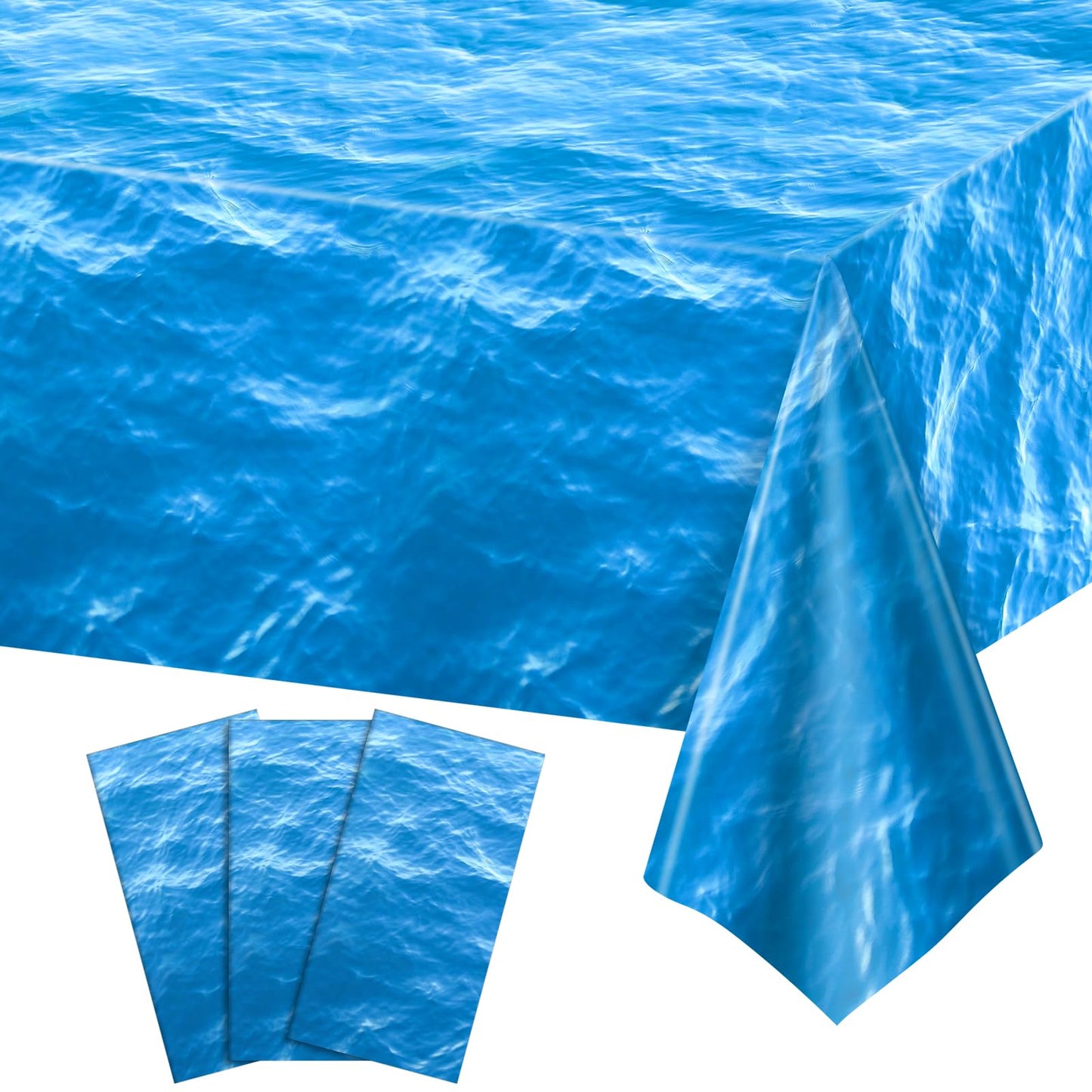 4 Pack Wood Grain Plastic Tablecloth, 54 x 108in Disposable Rectangle Waterproof Table Cover
