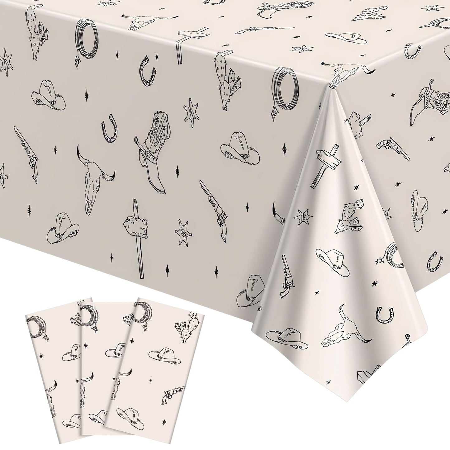 4 Pack Wood Grain Plastic Tablecloth, 54 x 108in Disposable Rectangle Waterproof Table Cover
