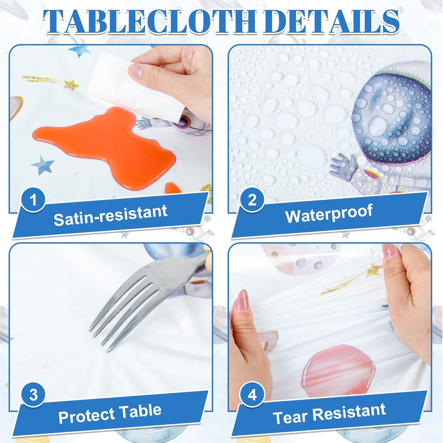 4 Pack Wood Grain Plastic Tablecloth, 54 x 108in Disposable Rectangle Waterproof Table Cover