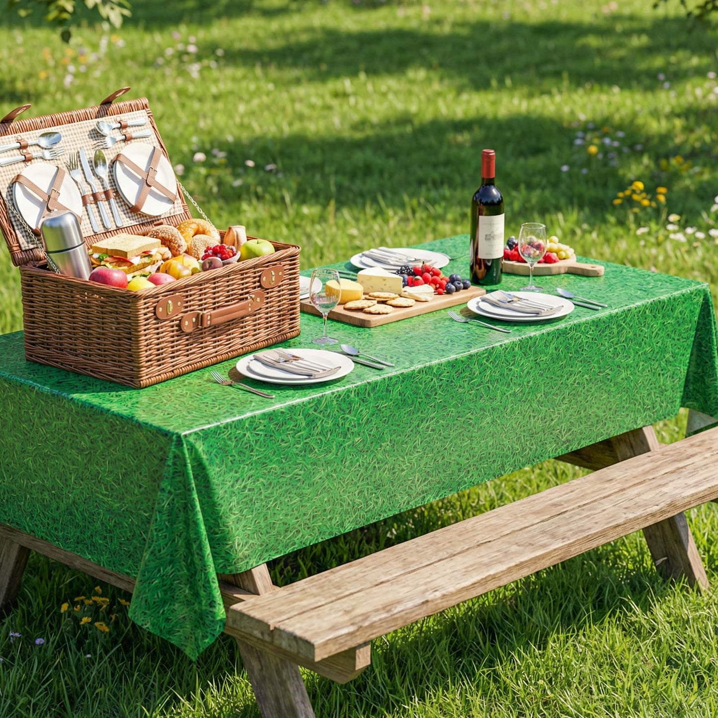 4 Pack Wood Grain Plastic Tablecloth, 54 x 108in Disposable Rectangle Waterproof Table Cover