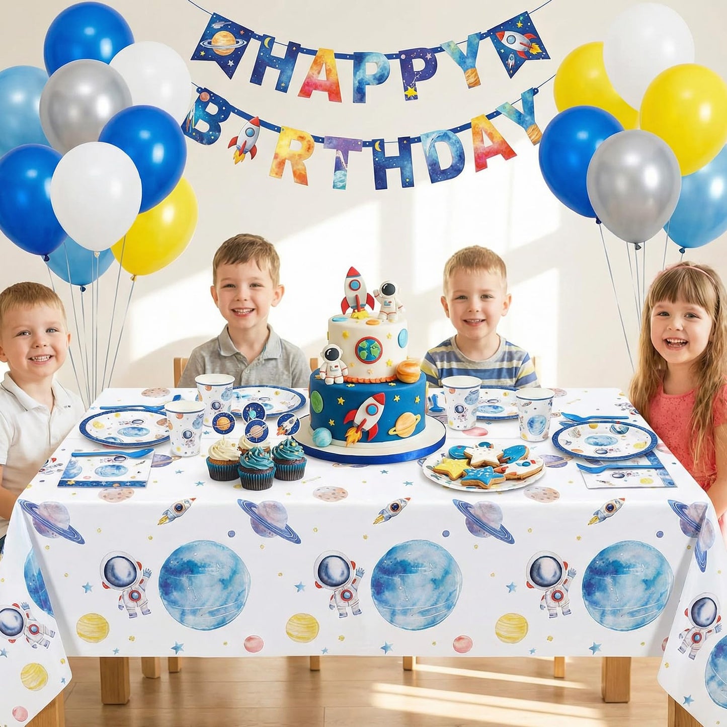 4 Pack Wood Grain Plastic Tablecloth, 54 x 108in Disposable Rectangle Waterproof Table Cover