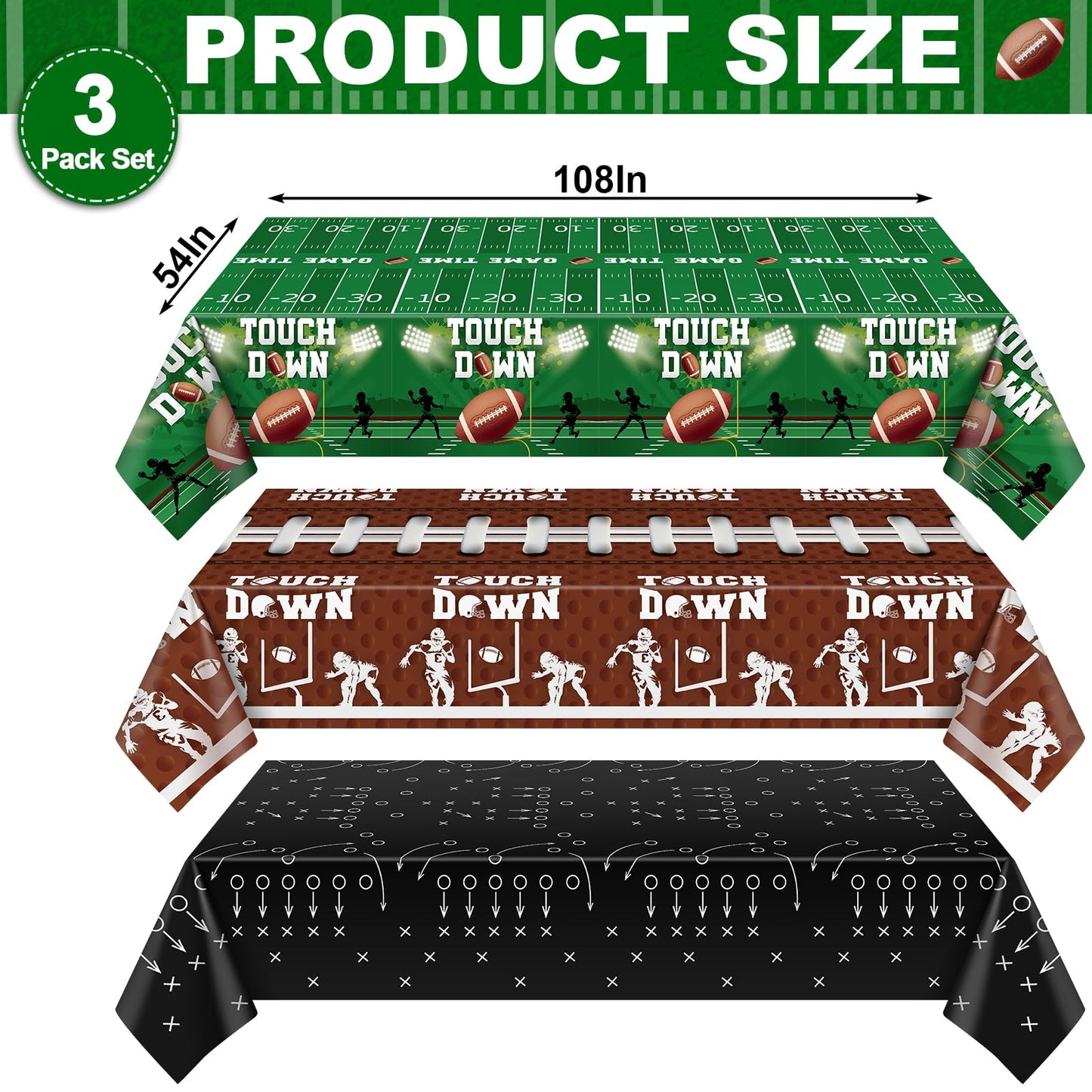 4 Pack Wood Grain Plastic Tablecloth, 54 x 108in Disposable Rectangle Waterproof Table Cover