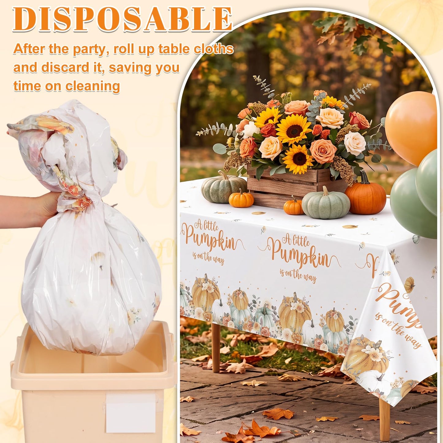 4 Pack Wood Grain Plastic Tablecloth, 54 x 108in Disposable Rectangle Waterproof Table Cover