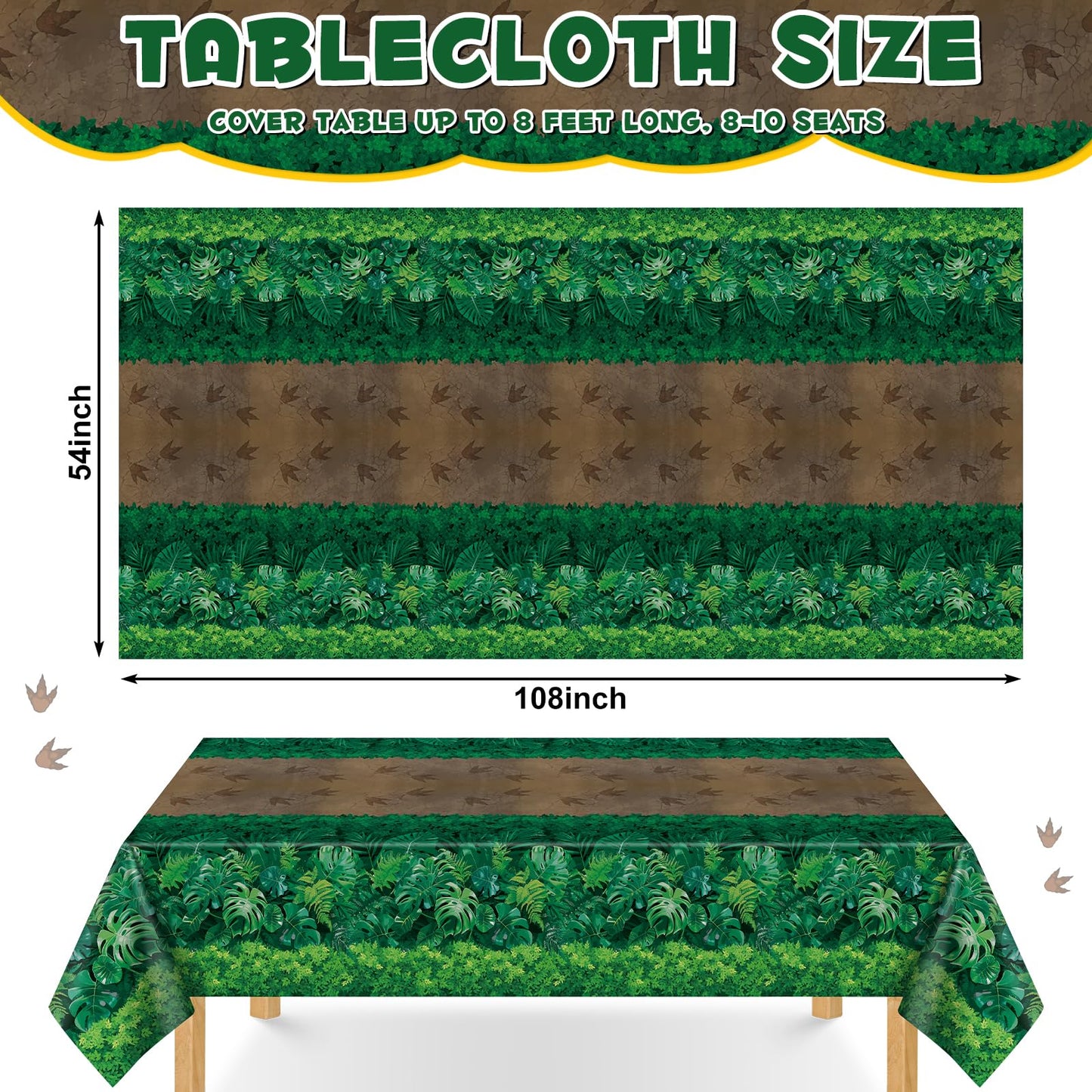 4 Pack Wood Grain Plastic Tablecloth, 54 x 108in Disposable Rectangle Waterproof Table Cover
