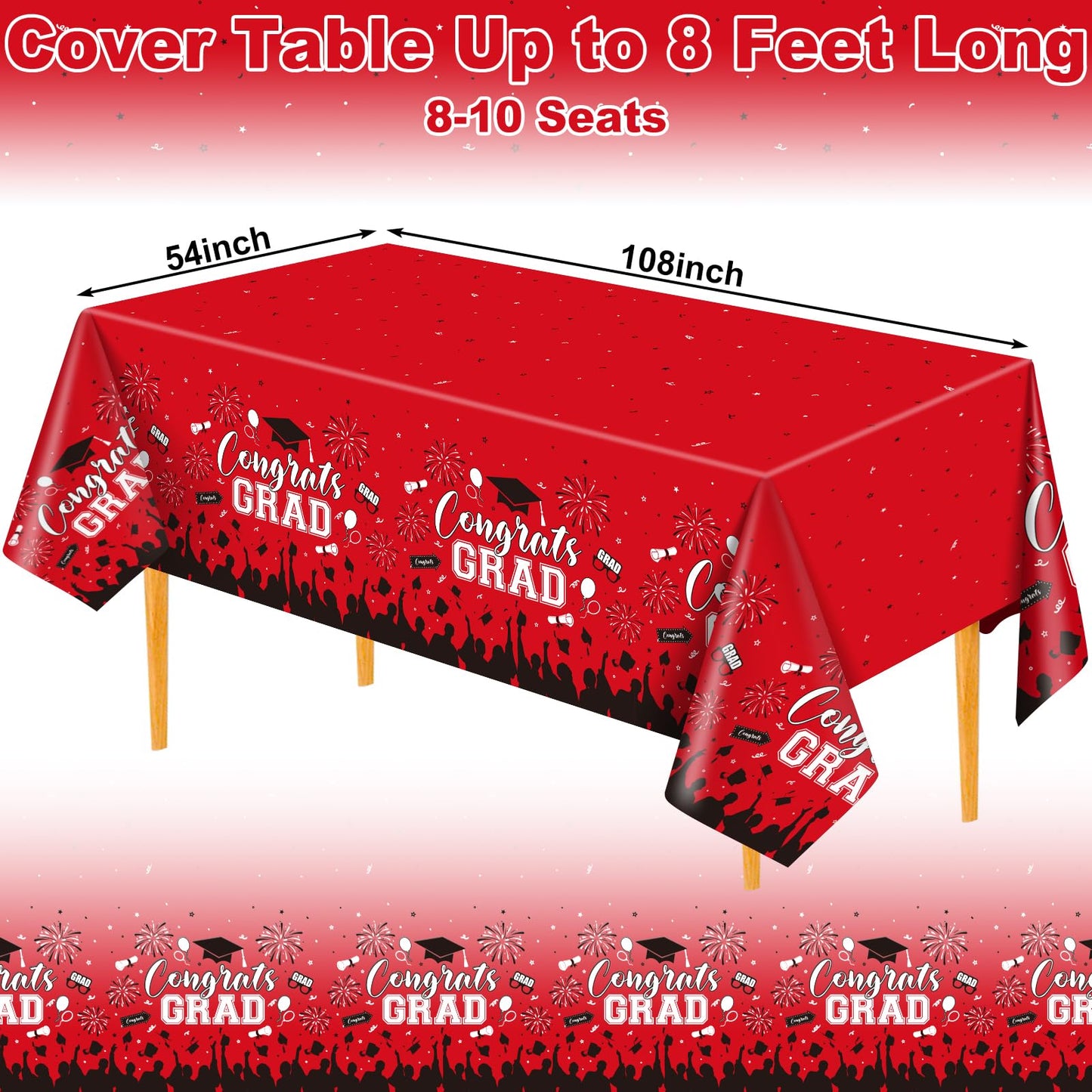 4 Pack Wood Grain Plastic Tablecloth, 54 x 108in Disposable Rectangle Waterproof Table Cover