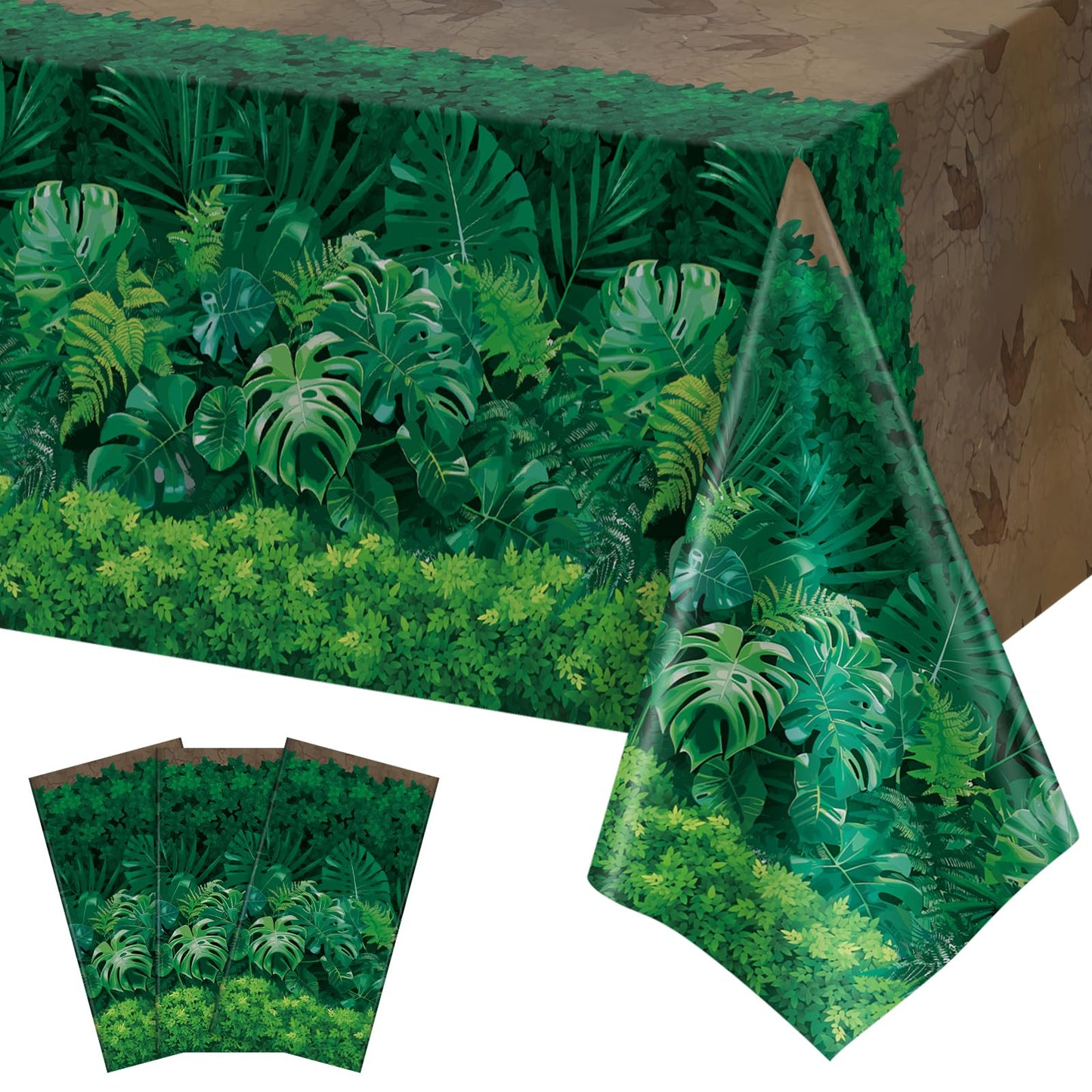 4 Pack Wood Grain Plastic Tablecloth, 54 x 108in Disposable Rectangle Waterproof Table Cover