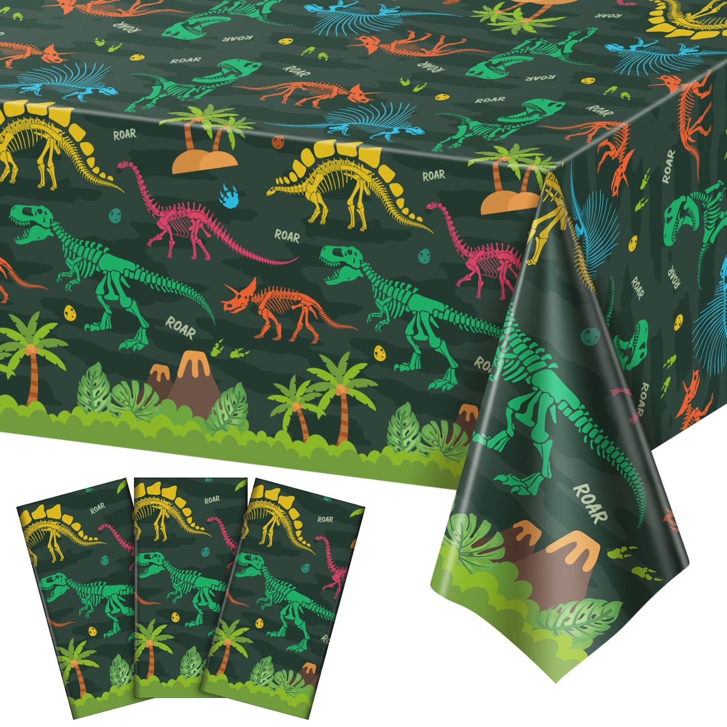 4 Pack Wood Grain Plastic Tablecloth, 54 x 108in Disposable Rectangle Waterproof Table Cover