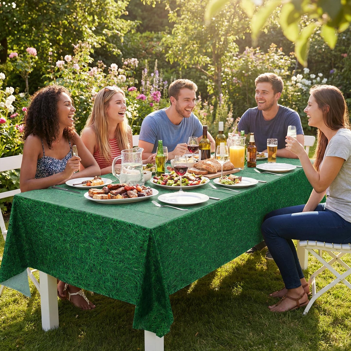 4 Pack Wood Grain Plastic Tablecloth, 54 x 108in Disposable Rectangle Waterproof Table Cover