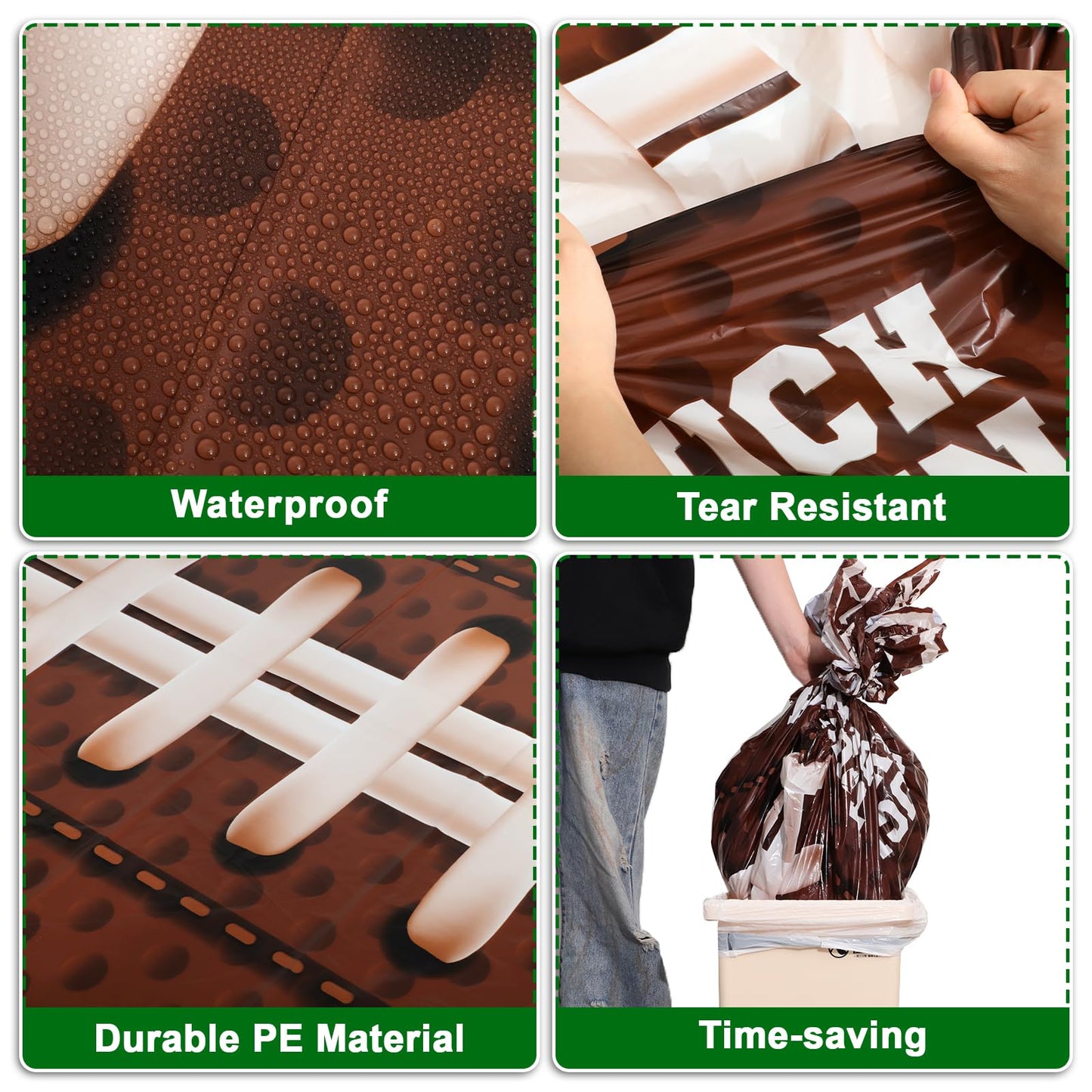 4 Pack Wood Grain Plastic Tablecloth, 54 x 108in Disposable Rectangle Waterproof Table Cover