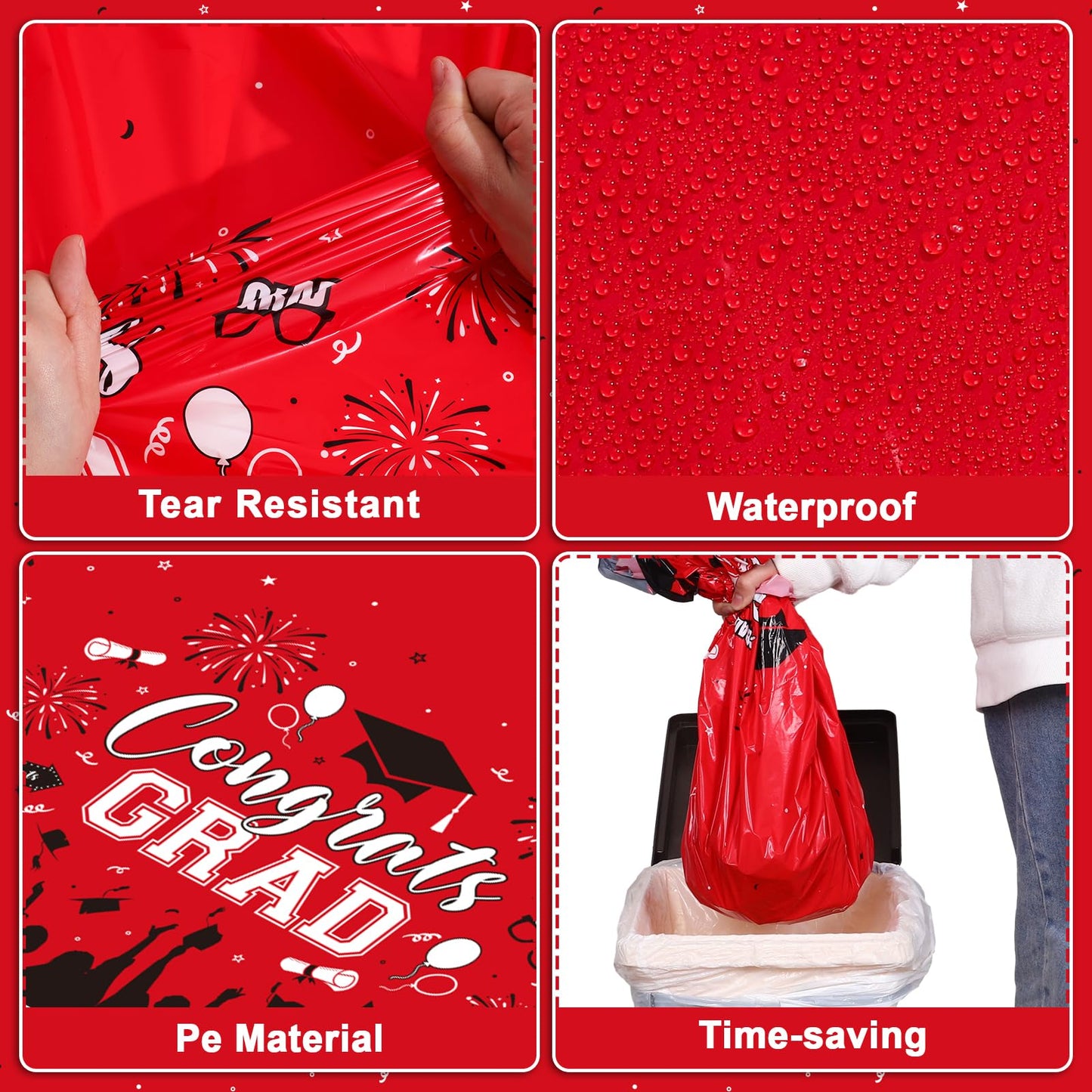 4 Pack Wood Grain Plastic Tablecloth, 54 x 108in Disposable Rectangle Waterproof Table Cover