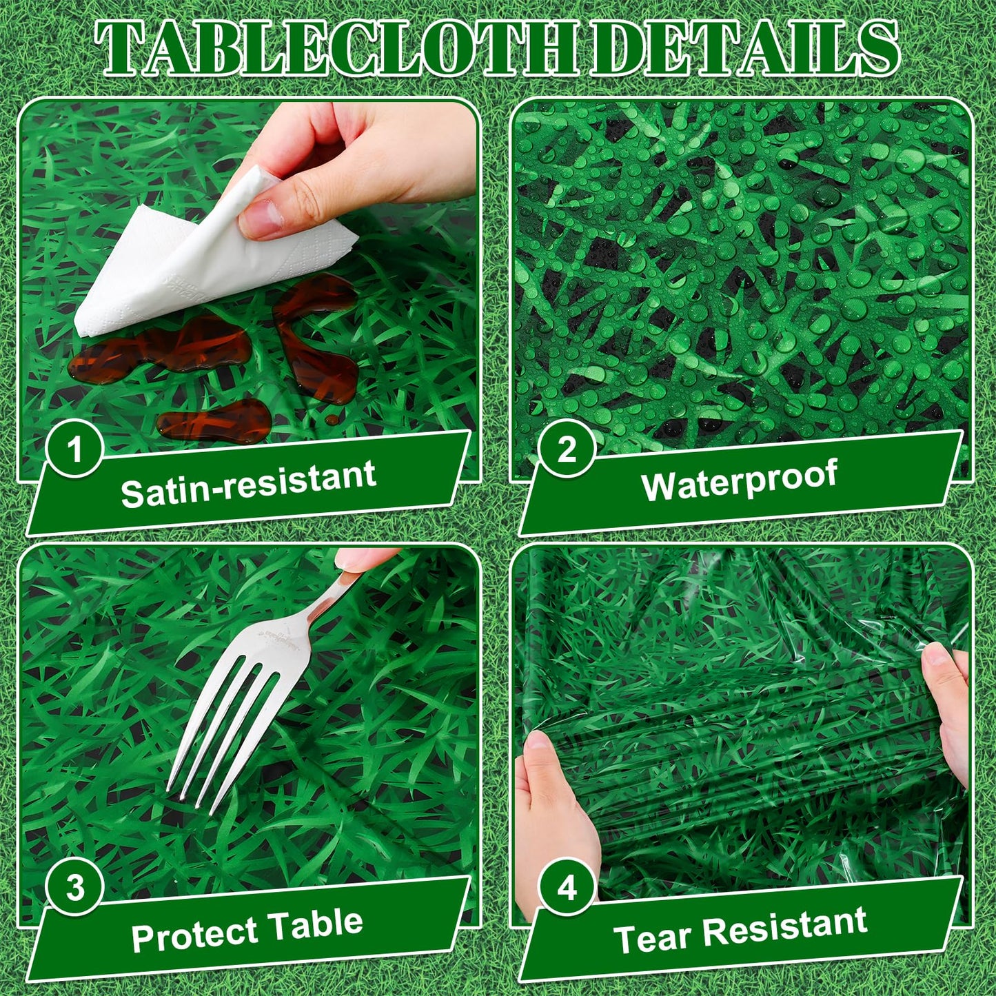 4 Pack Wood Grain Plastic Tablecloth, 54 x 108in Disposable Rectangle Waterproof Table Cover