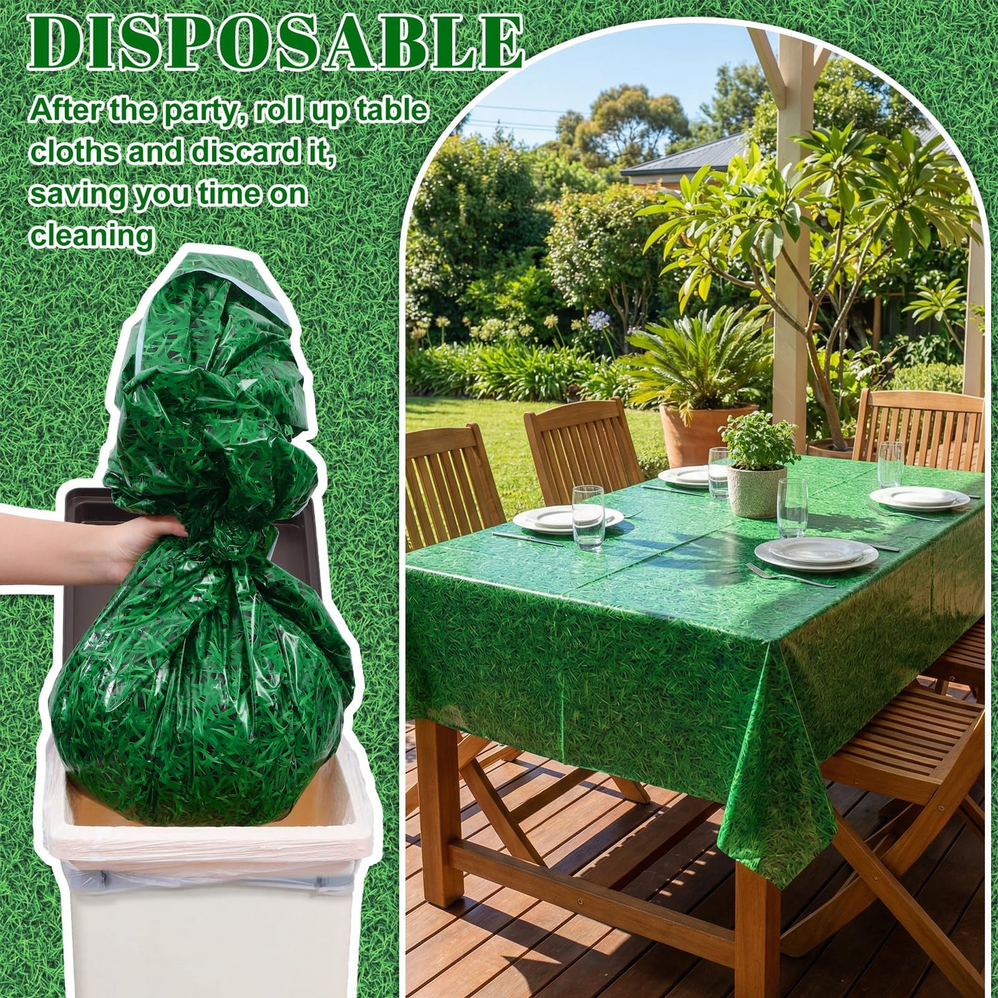 4 Pack Wood Grain Plastic Tablecloth, 54 x 108in Disposable Rectangle Waterproof Table Cover